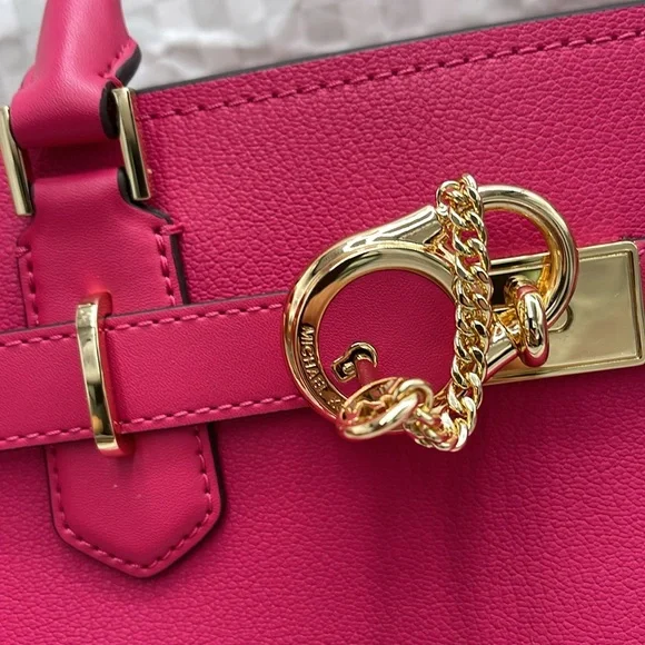 MICHAEL KORS HAMILTON MEDIUM SATCHEL 
 COLOR: Electric Pink 
NWT - Picture 11 of 16